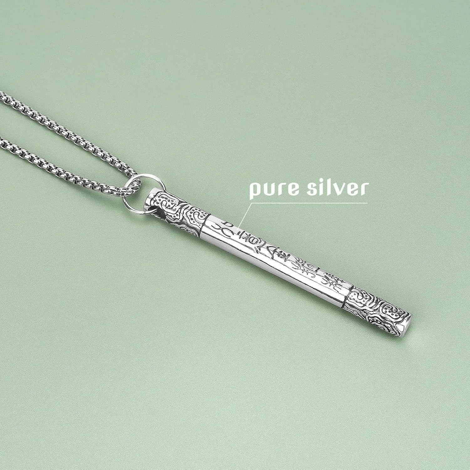 Silver Tibetan Prayer Wheel - Spinning Buddhist Mantra Necklace, Bless Peace And Good Luck, Pendant Prayer Locket