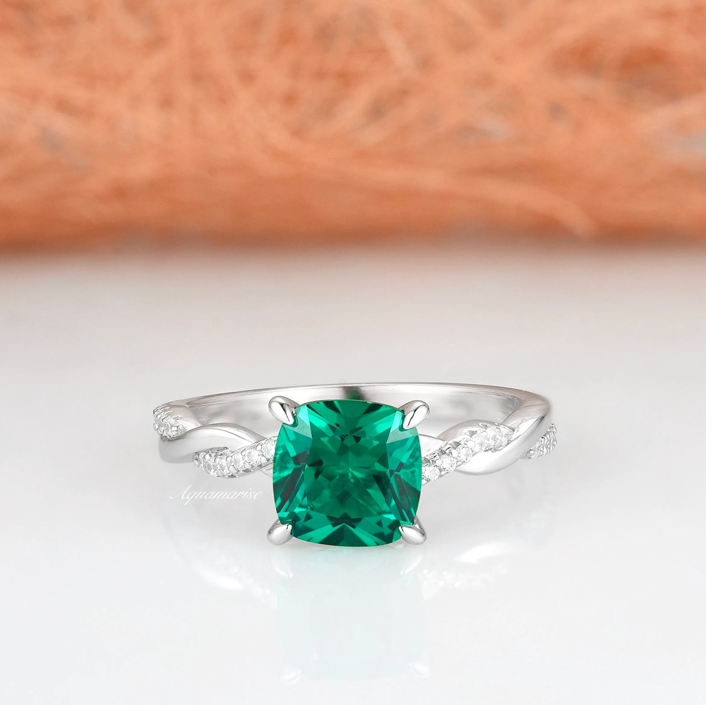 Sophia Emerald Ring- Sterling Silver