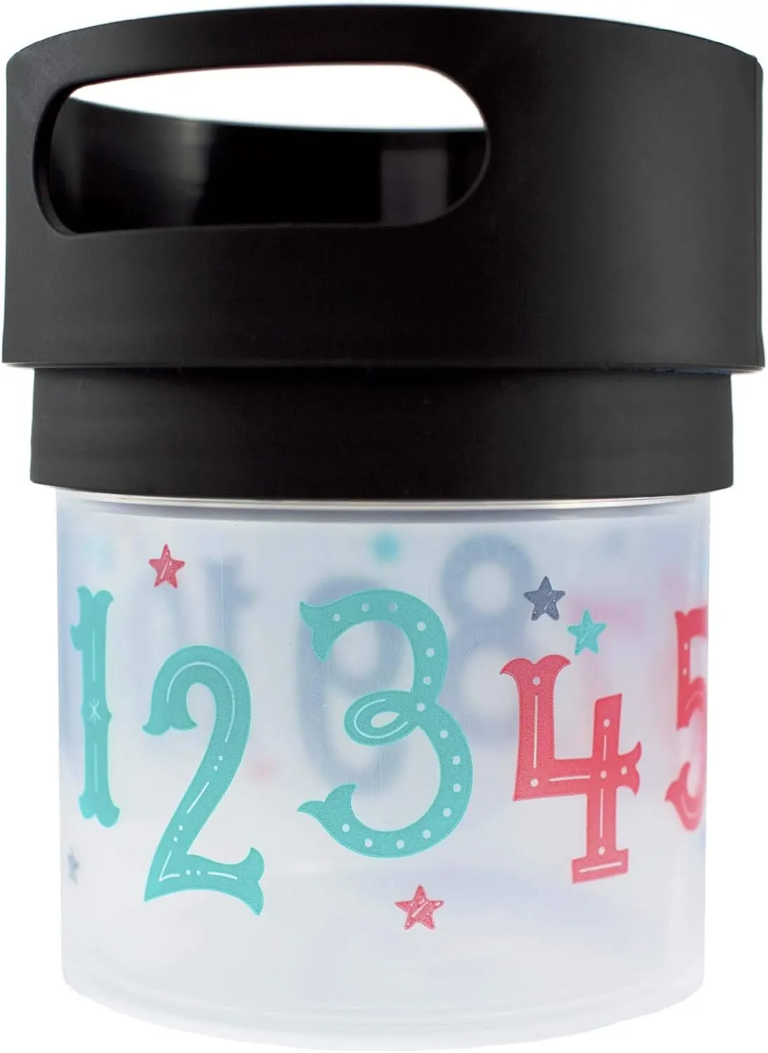 Spill Proof Snack Cup Black, 12 Ounce jar, Made in The USA