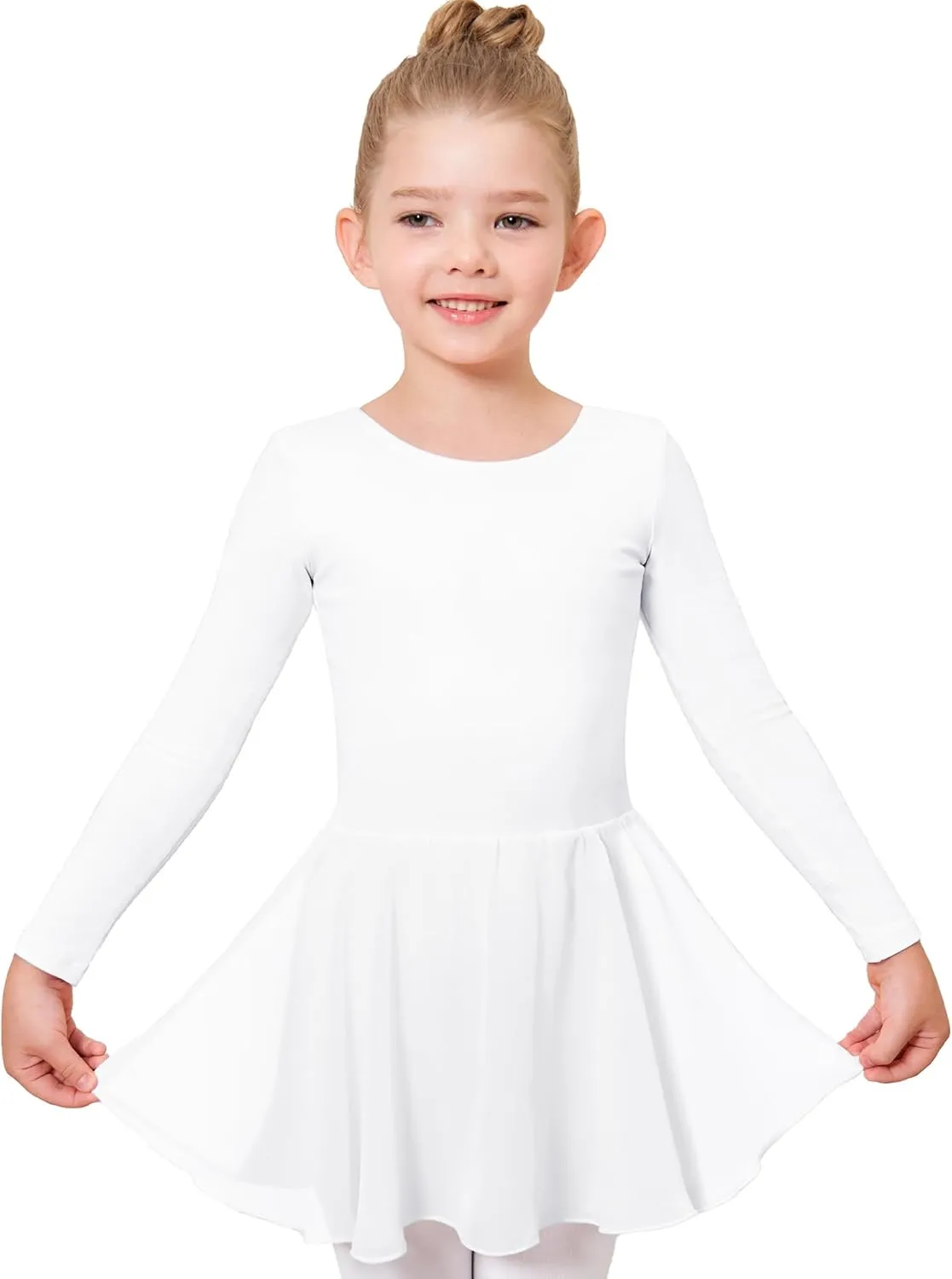 Stelle Ballet Leotards for Girls Long Sleeve Toddler Dance Leotard Outfits with Skirt Classic(Little/Big Kid)