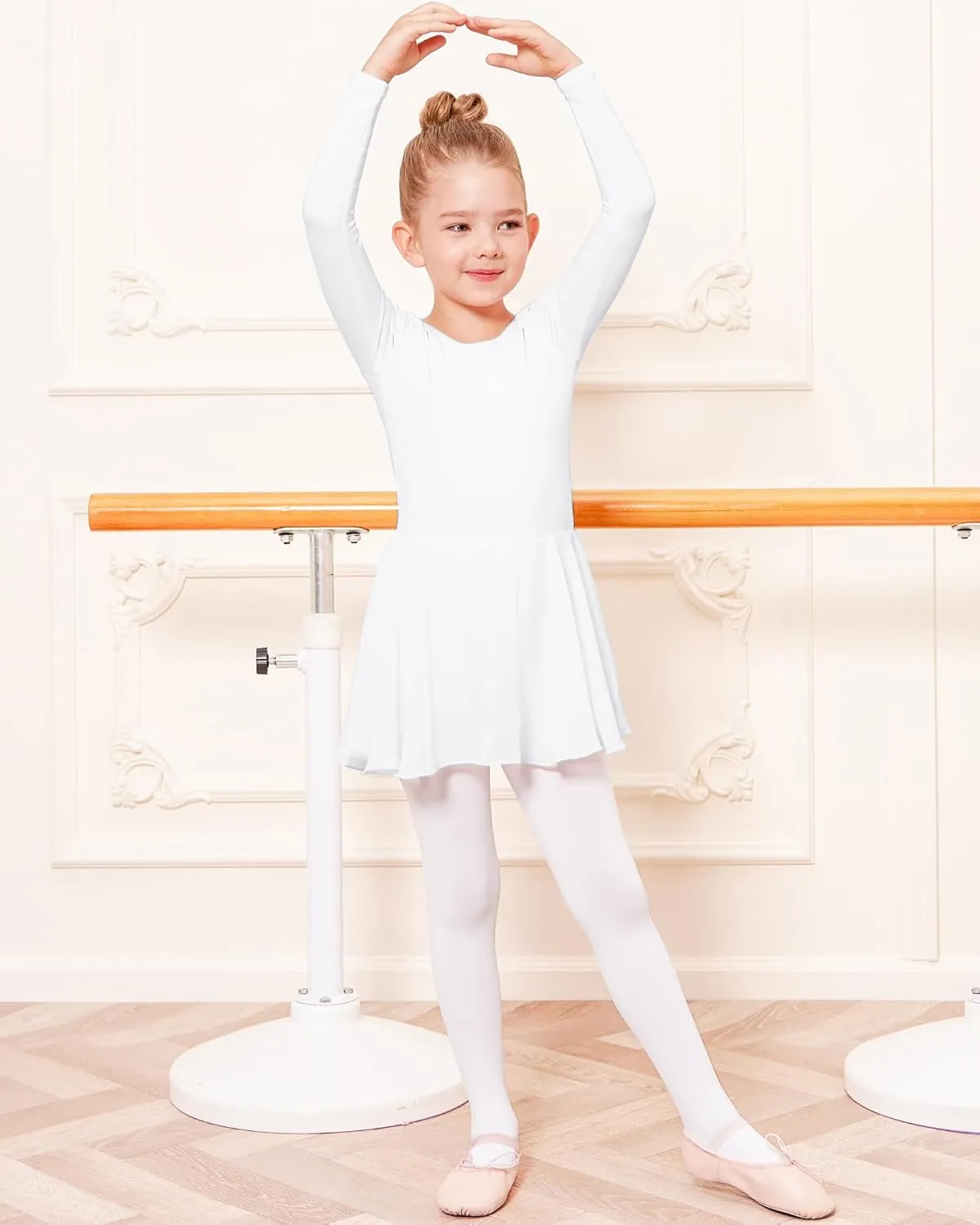 Stelle Ballet Leotards for Girls Long Sleeve Toddler Dance Leotard Outfits with Skirt Classic(Little/Big Kid)
