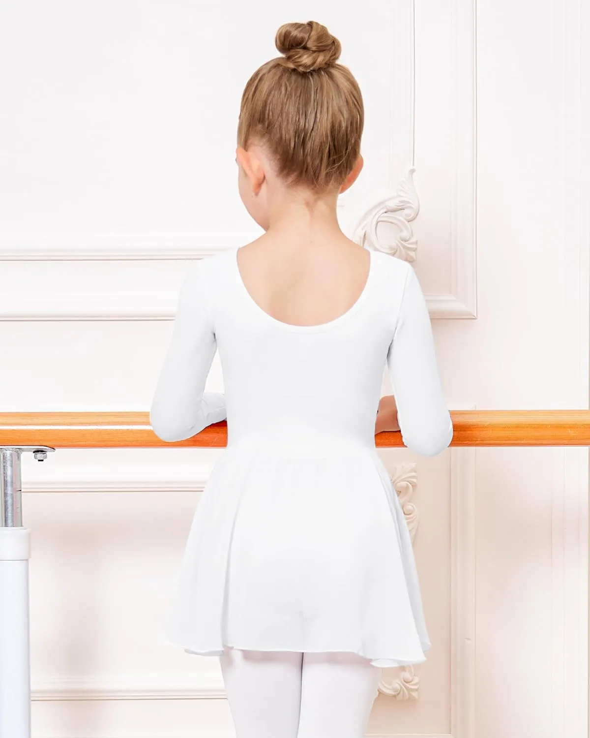 Stelle Ballet Leotards for Girls Long Sleeve Toddler Dance Leotard Outfits with Skirt Classic(Little/Big Kid)