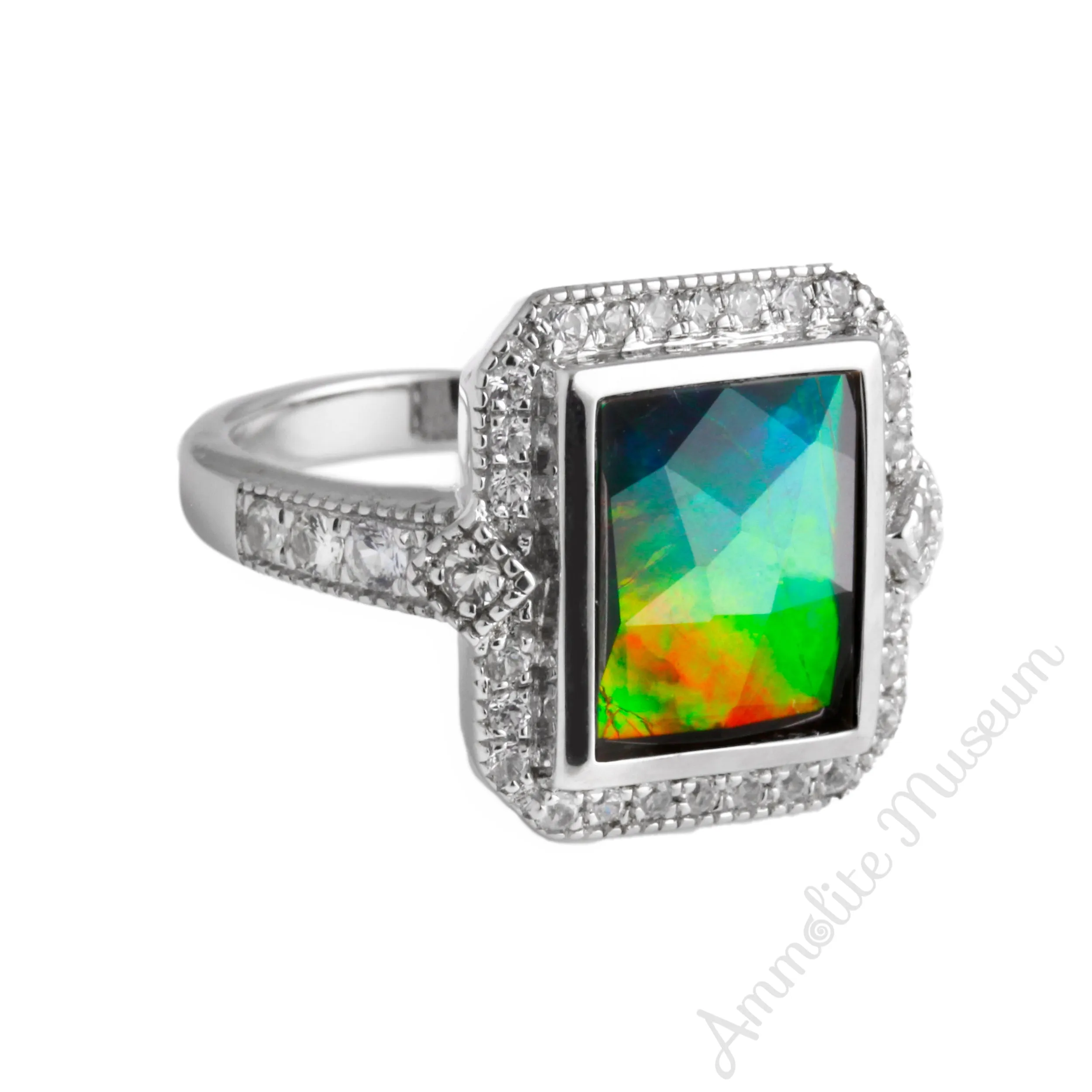 Sterling Silver Princess Ammolite Ring