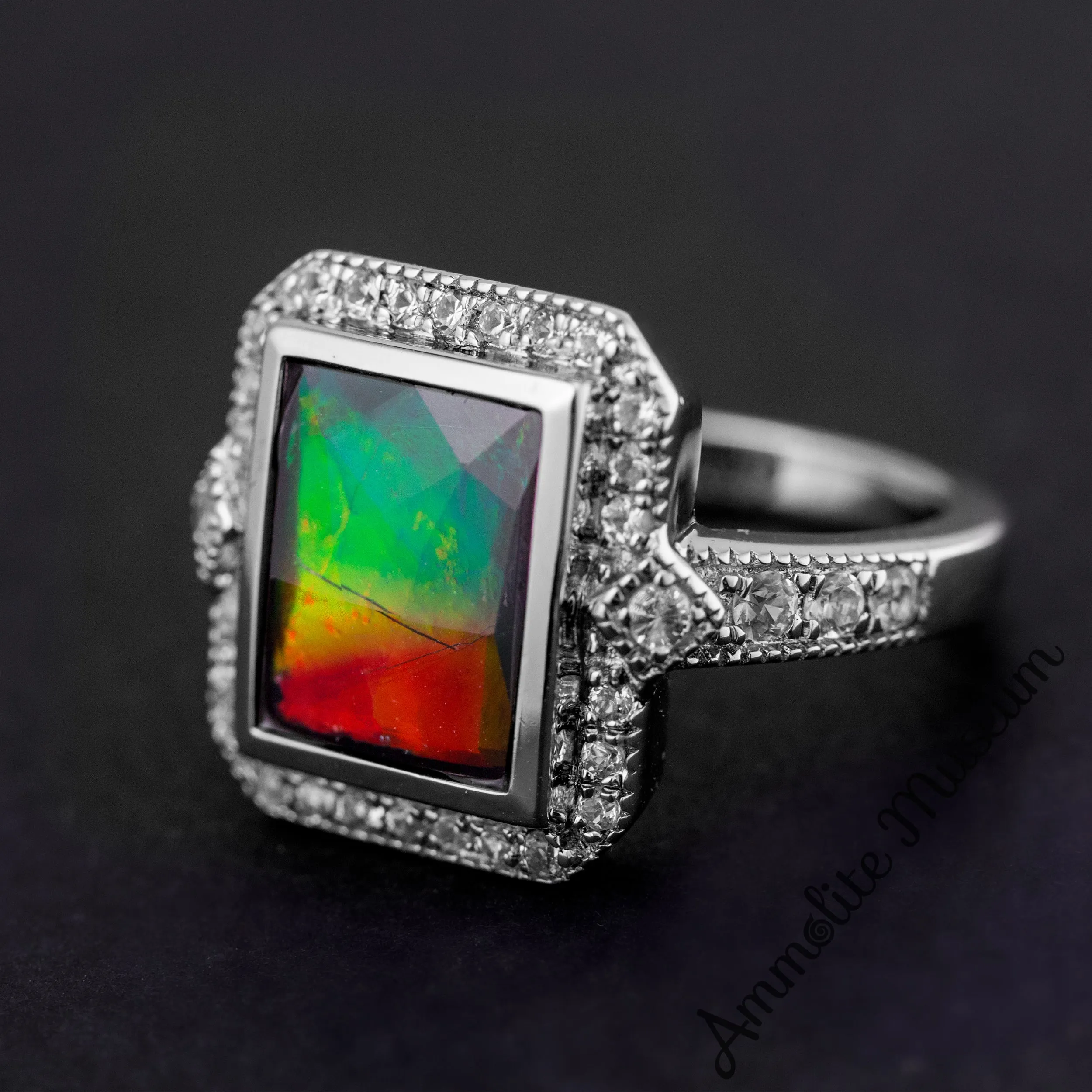 Sterling Silver Princess Ammolite Ring