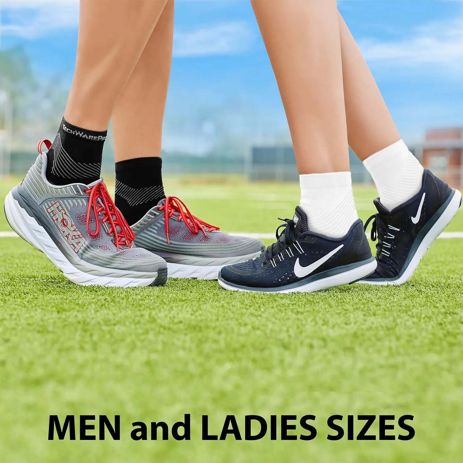 TechWare Pro Plantar Fasciitis Socks  Cushion Ankle Compression Socks Women & Men. Achilles Tendonitis Brace & Arch Support