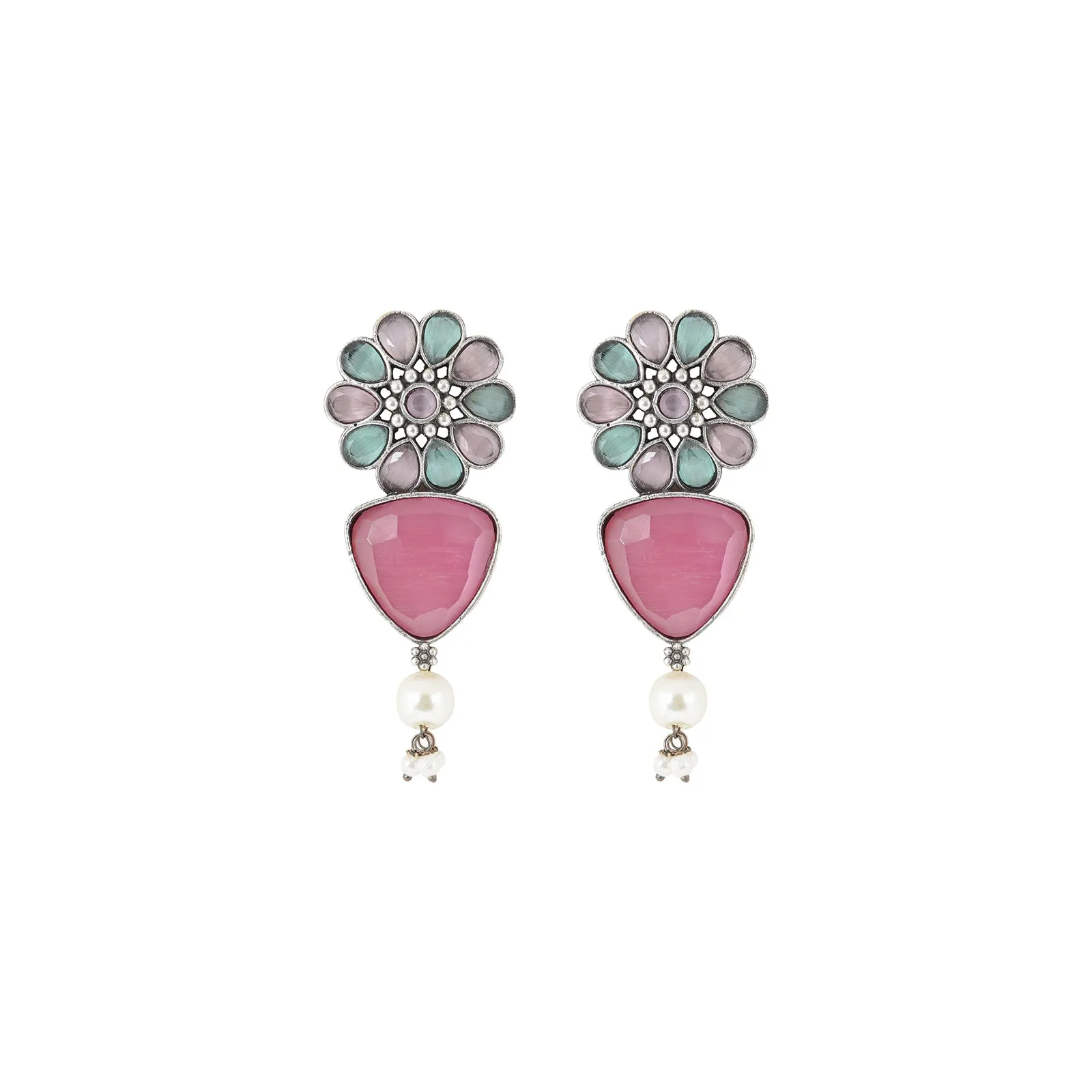 Teejh Ashikaa Multicolored Silver Oxidised Earring