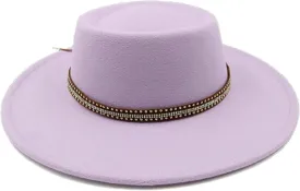 Unisex Fedora Hat Women's Jazz Hat Men's Classic Flat Top Fedora Hat