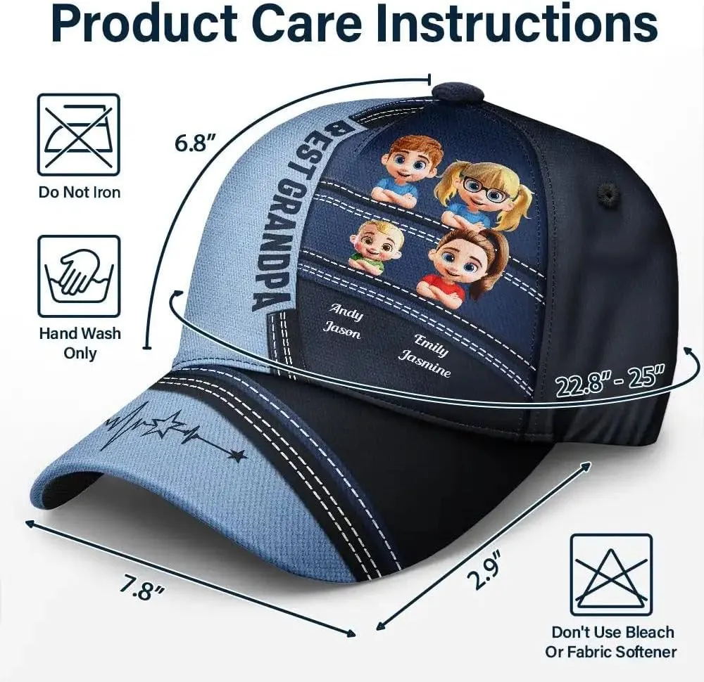 WANDER PRINTS Custom for Grandpa Dad - Personalized Classic Cap