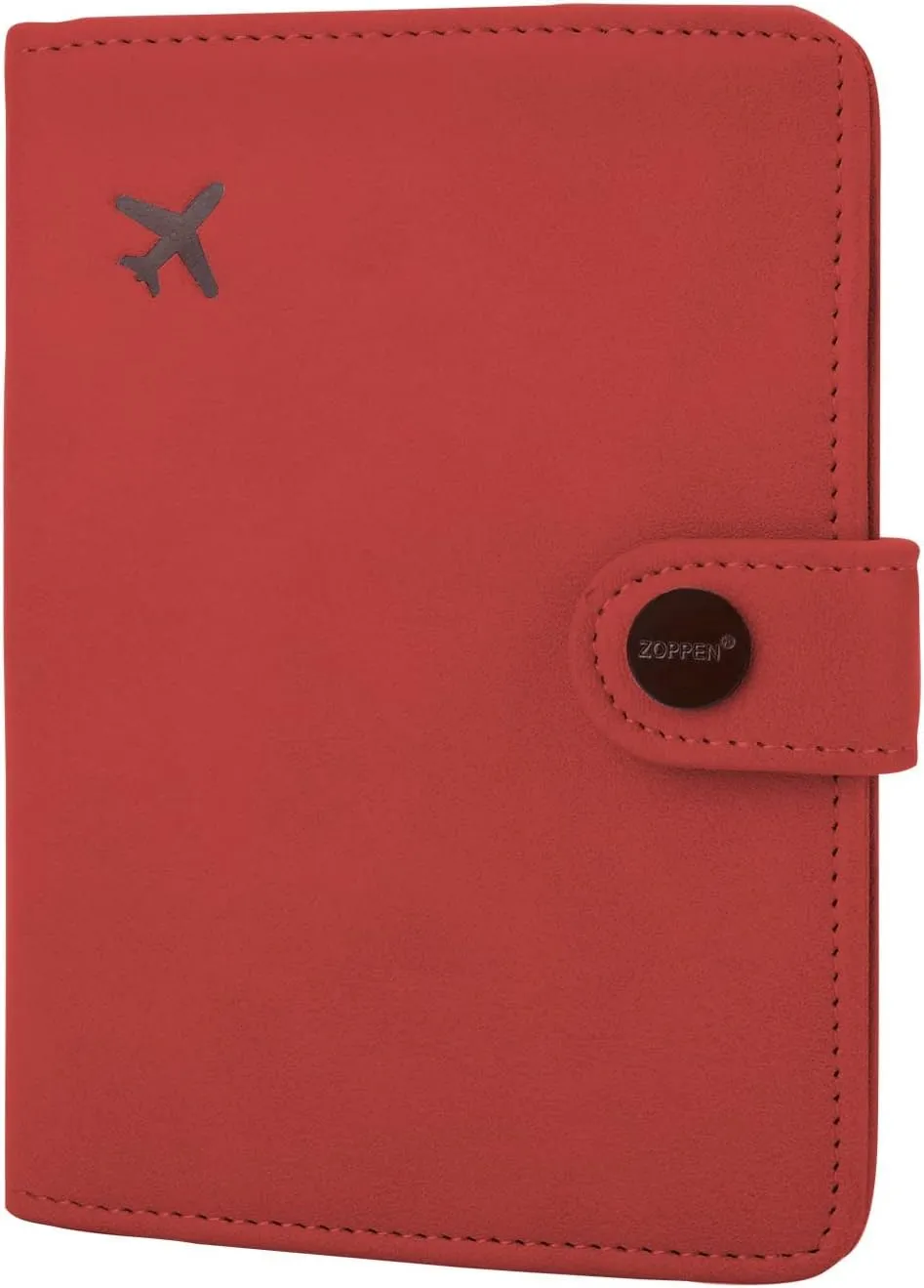 ZOPPEN Passport Holder Women, Passport Cover Travel Wallet Rfid Blocking Passport Wallet Cover Case Travel Essentials Document Organizer, Scarlet Red