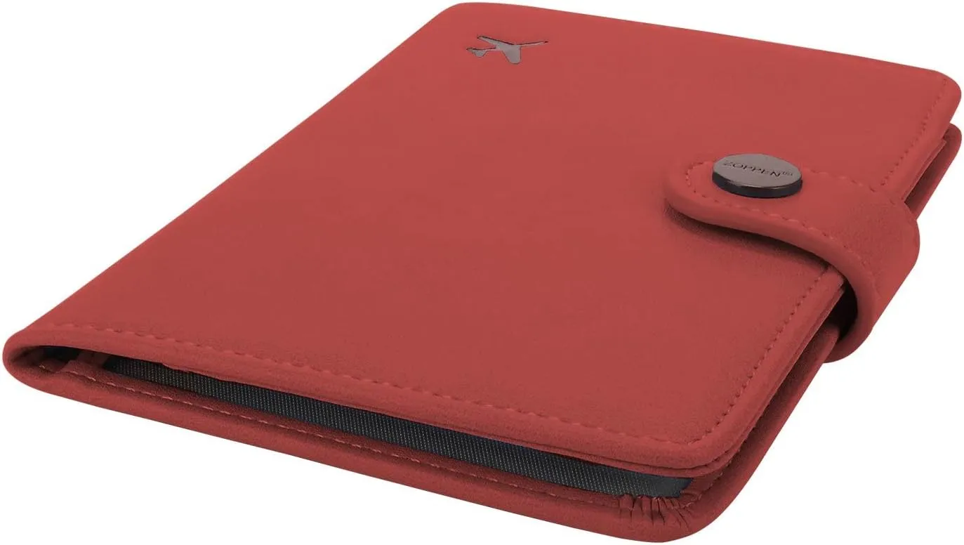 ZOPPEN Passport Holder Women, Passport Cover Travel Wallet Rfid Blocking Passport Wallet Cover Case Travel Essentials Document Organizer, Scarlet Red