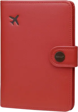 ZOPPEN Passport Holder Women, Passport Cover Travel Wallet Rfid Blocking Passport Wallet Cover Case Travel Essentials Document Organizer, Scarlet Red